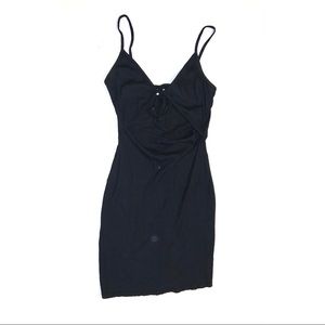 Black tie front minidress